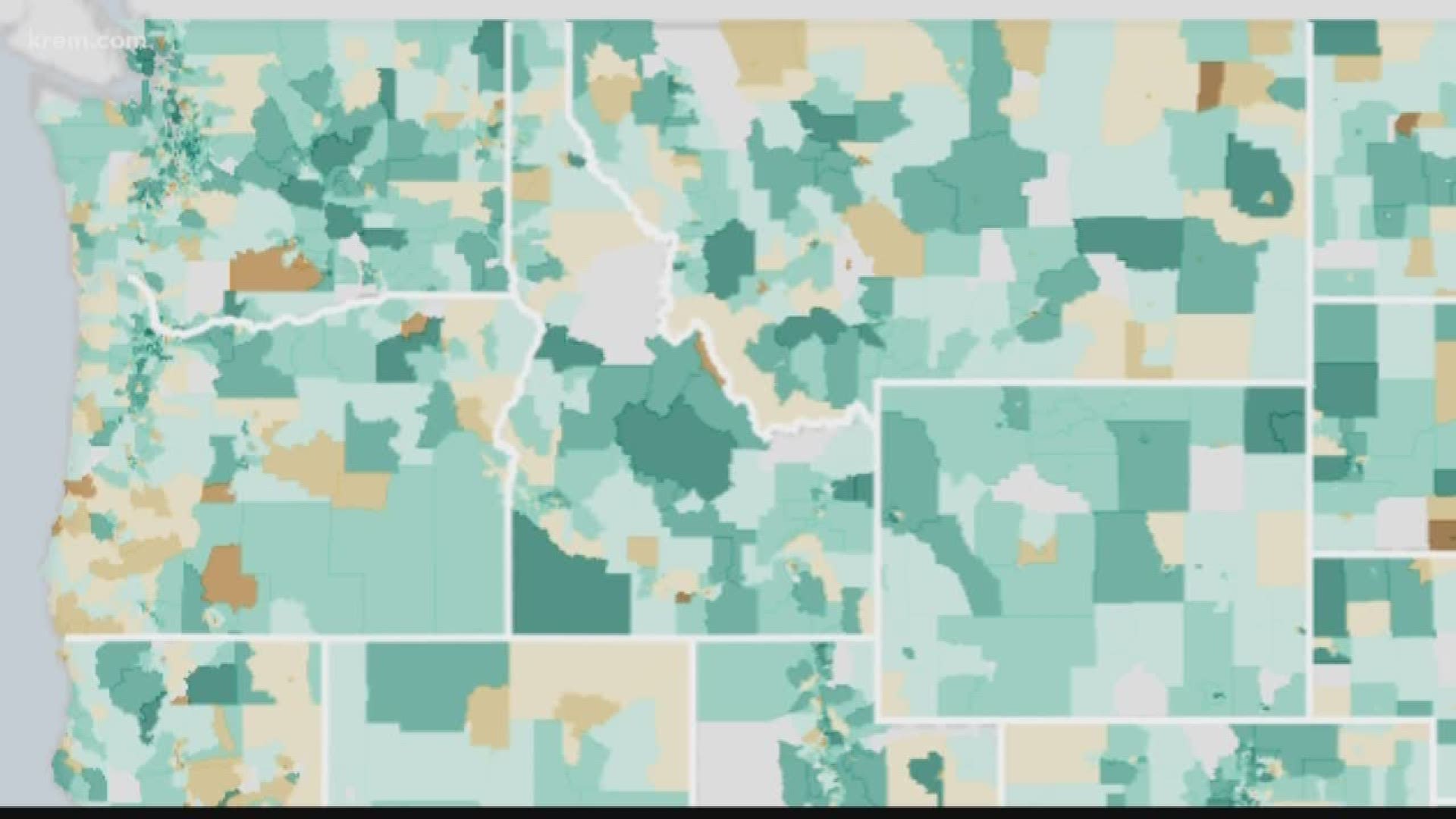 Across the Inland Northwest, the life expectancy is close to the national average of 78 years old. When you look at Spokane County, there are some big differences. On the southern and northern ends of Spokane County, the life expectancy is 86 years old. That's about six years more than the state average.