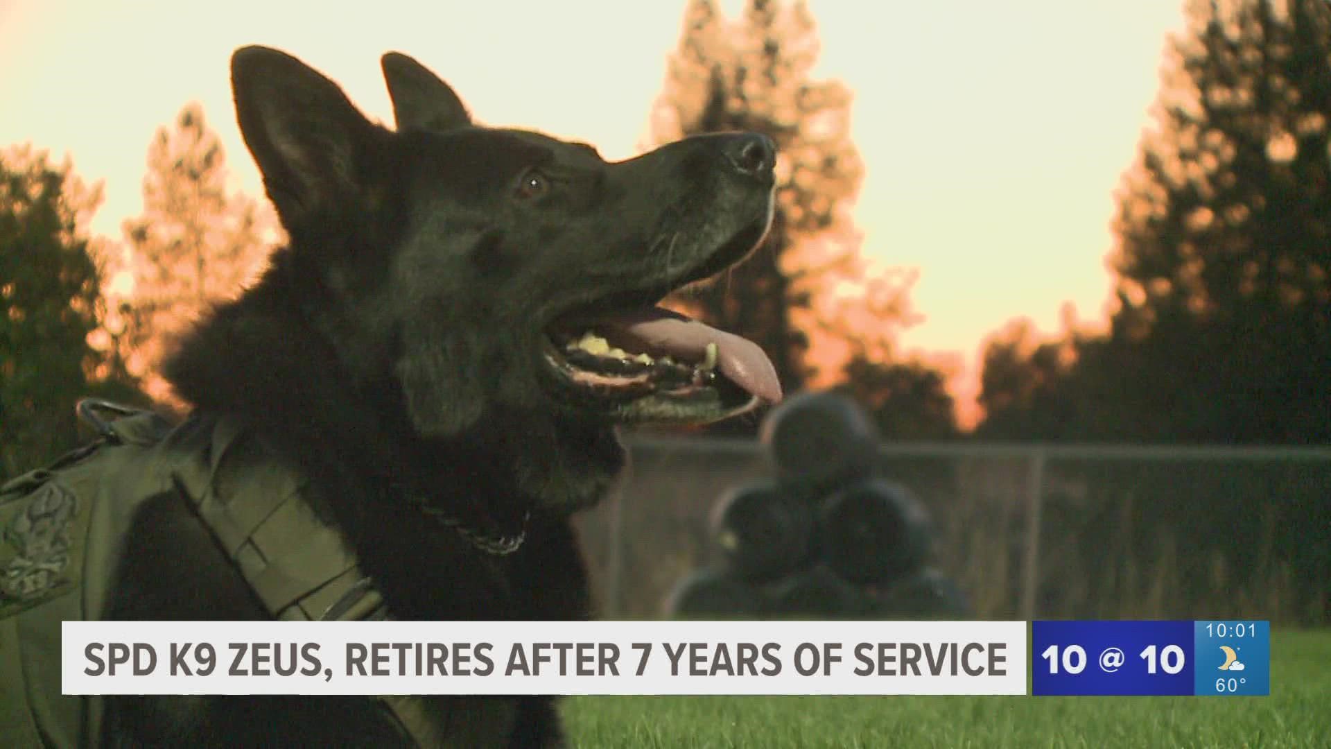 Since 2015, Zeus has helped keep citizens and officers safe. The German Shepherd has been deployed more than 1,500 times and helped capture nearly 400 suspects.