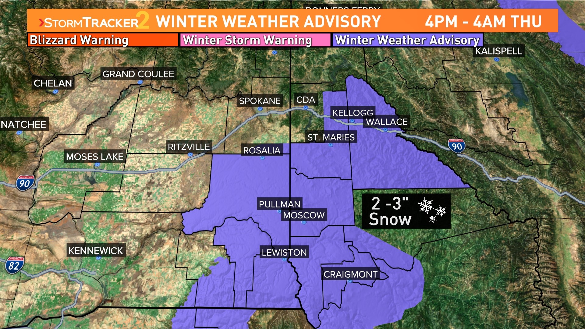 Snow in Spokane, Winter Weather Advisory for Inland Northwest | krem.com