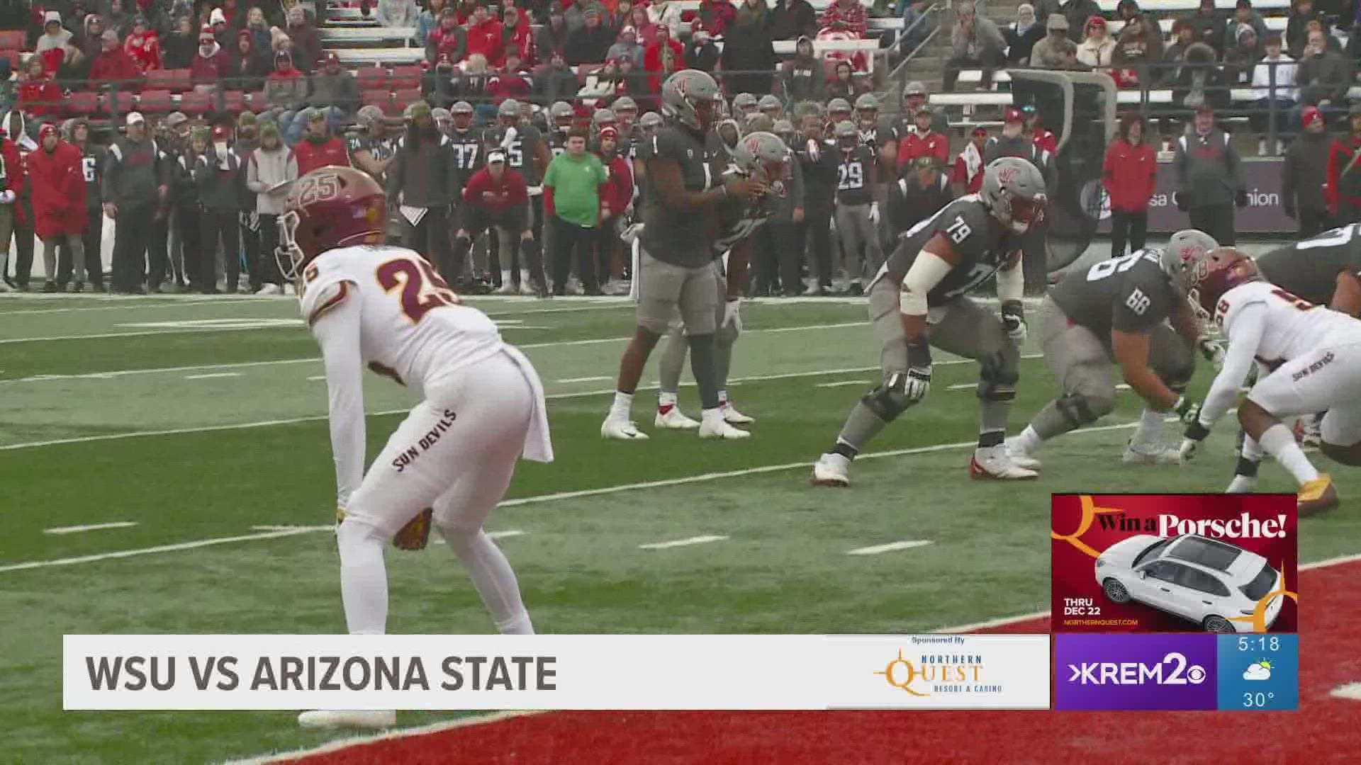 Nakia Watson carried WSU to bowl eligibility with three touchdowns in a 28-18 WSU win over Arizona State.