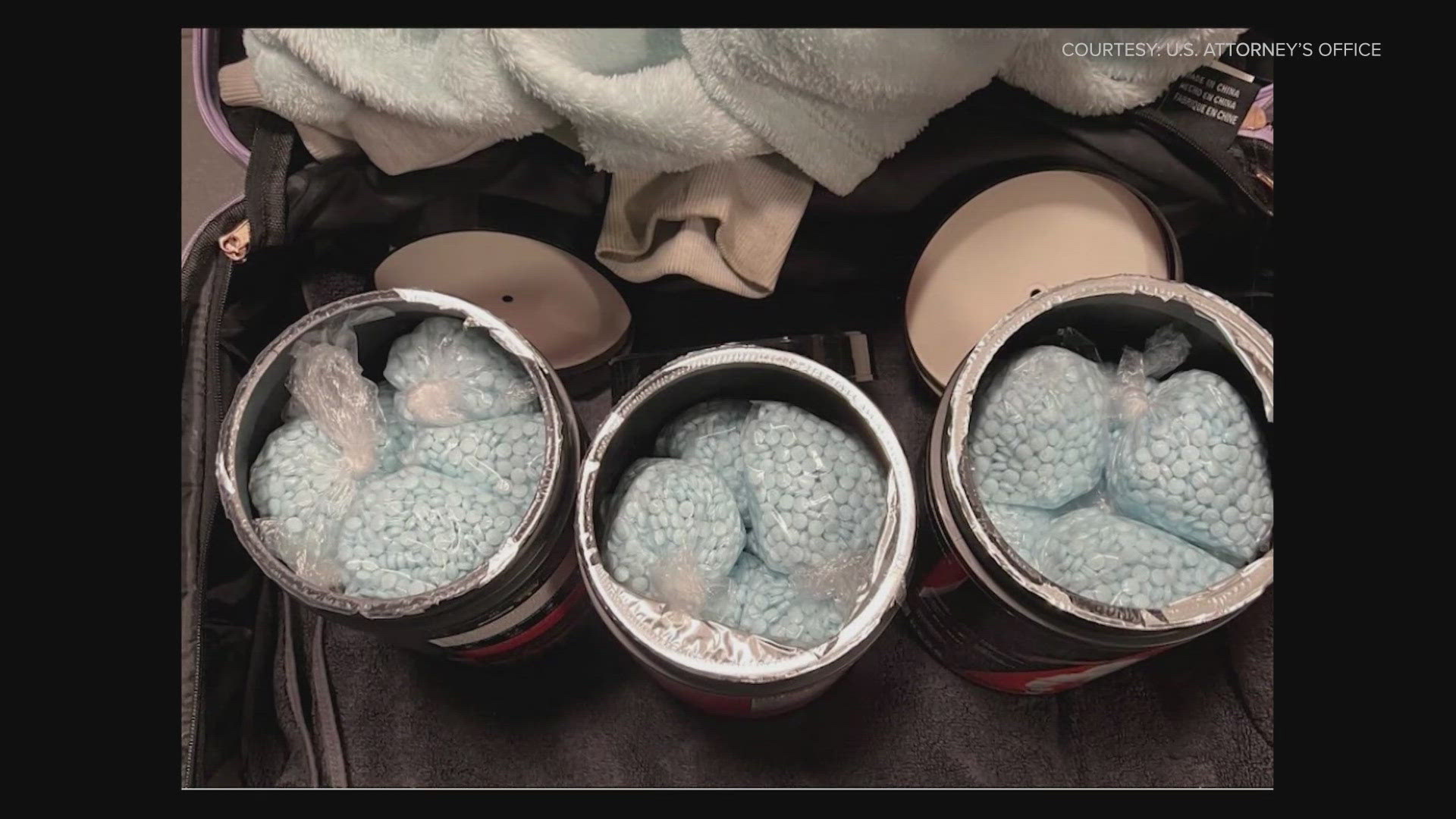 The U.S. attorney's office says the group distributed more than 800,000 fentanyl pills. Authorities seized another 30 pounds of drugs and 29 firearms from the group.