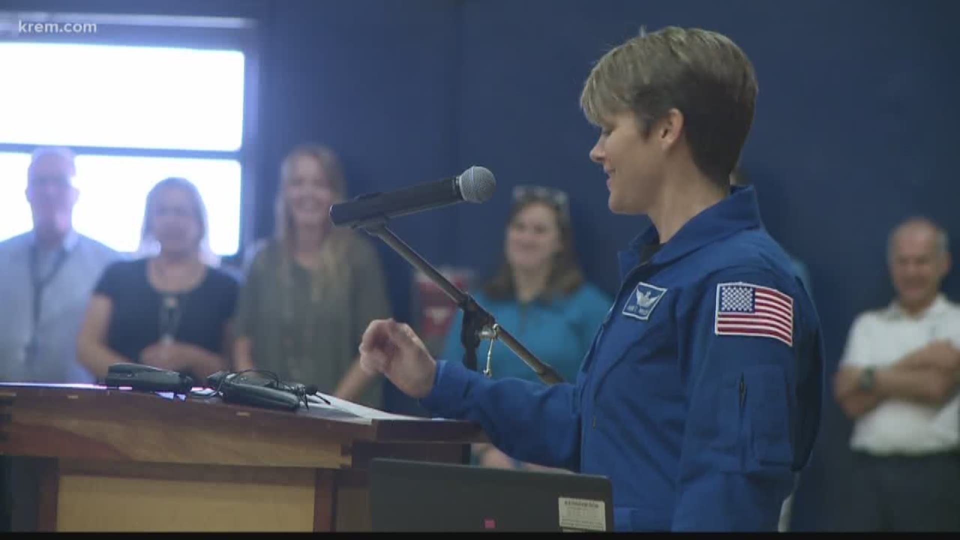 McClain is boarding the Russian Soyuz spacecraft. She was selected by NASA in 2013 as one of eight members of the 21st NASA astronaut class.