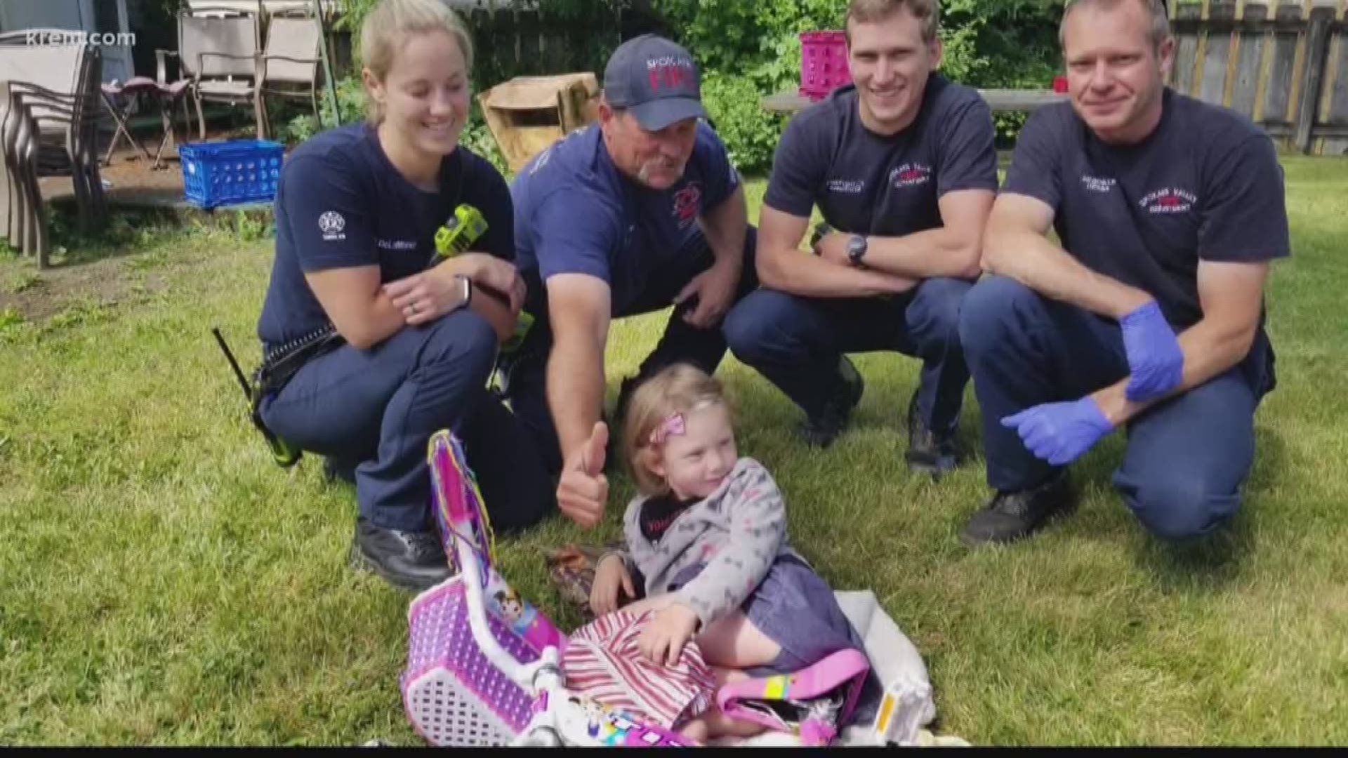 Local firefighters buy 4-year-old new bike after hers gets destroyed (6-15-18)