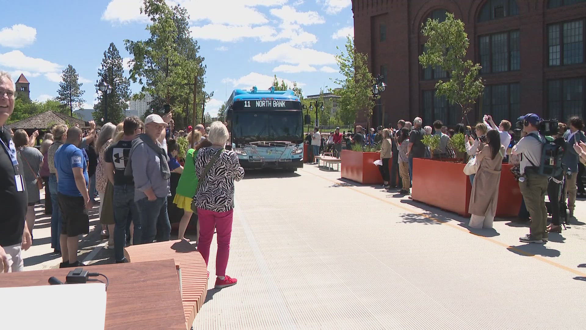 The bridge has been under construction since 2020. Spokane city staffheld a reopening celebration on Wednesday.