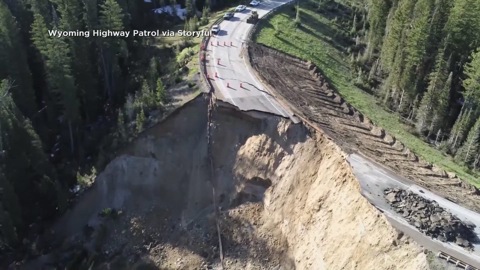 The pass was already closed from a mudslide. No one was hurt but long-term closure is expected.