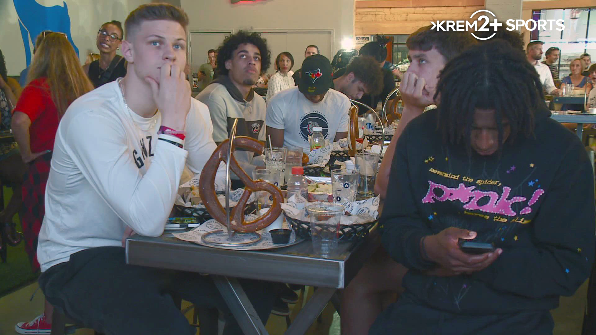 The Gonzaga basketball team gathered together at No-Li Brewhouse for an NBA Draft watch party to see their former teammates' dreams come true.