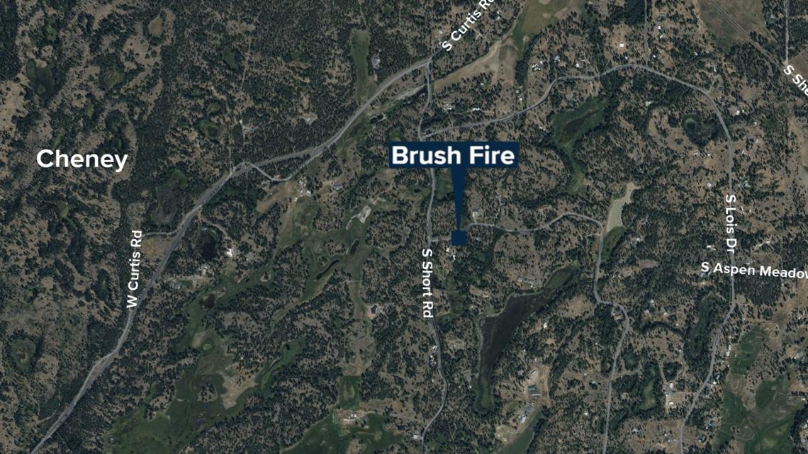 As of 8:40 p.m. Saturday, fire progression has stopped and the fire has been 100% lined, according to the Spokane County Fire District 3.