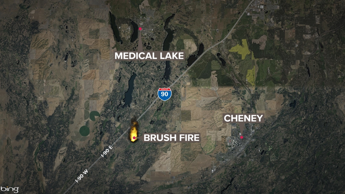 Fire Crews Responding To Brush Fire On I-90 Near Cheney | Krem.com