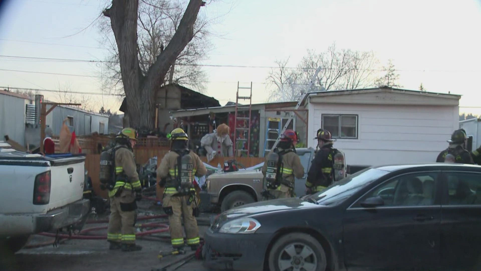 Multiple families displaced following mobile home park fire in Spokane ...