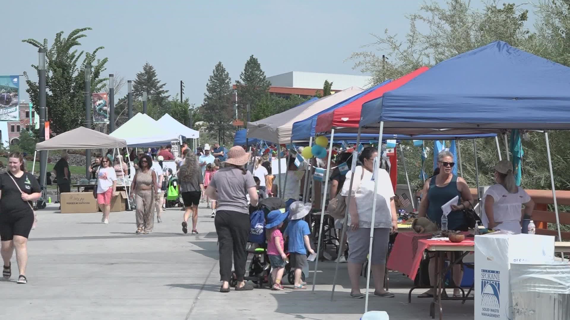 The event featured different booths representing different countries, as well as live performances.