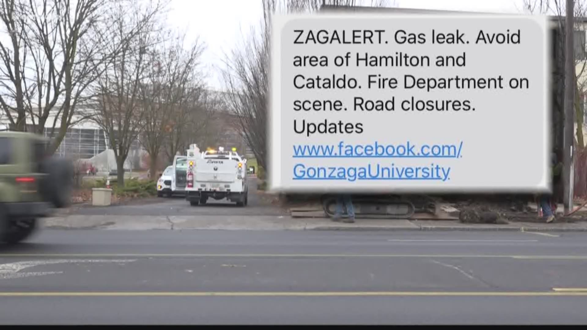 School leaders say 750 Gonzaga students were evacuated from three dorms after an excavator hit a nearby gas line.