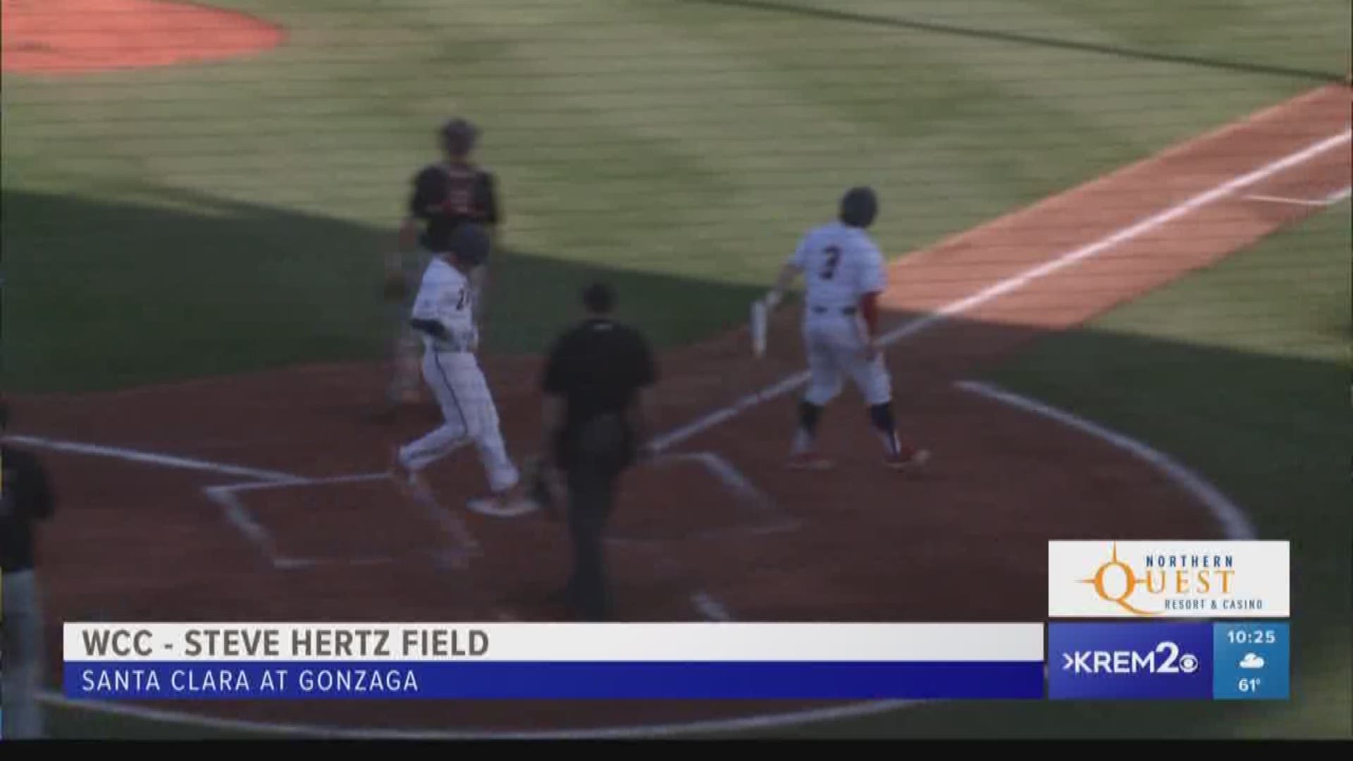 Gonzaga scored nine runs in the first two innings to beat Santa Clara 9-0.