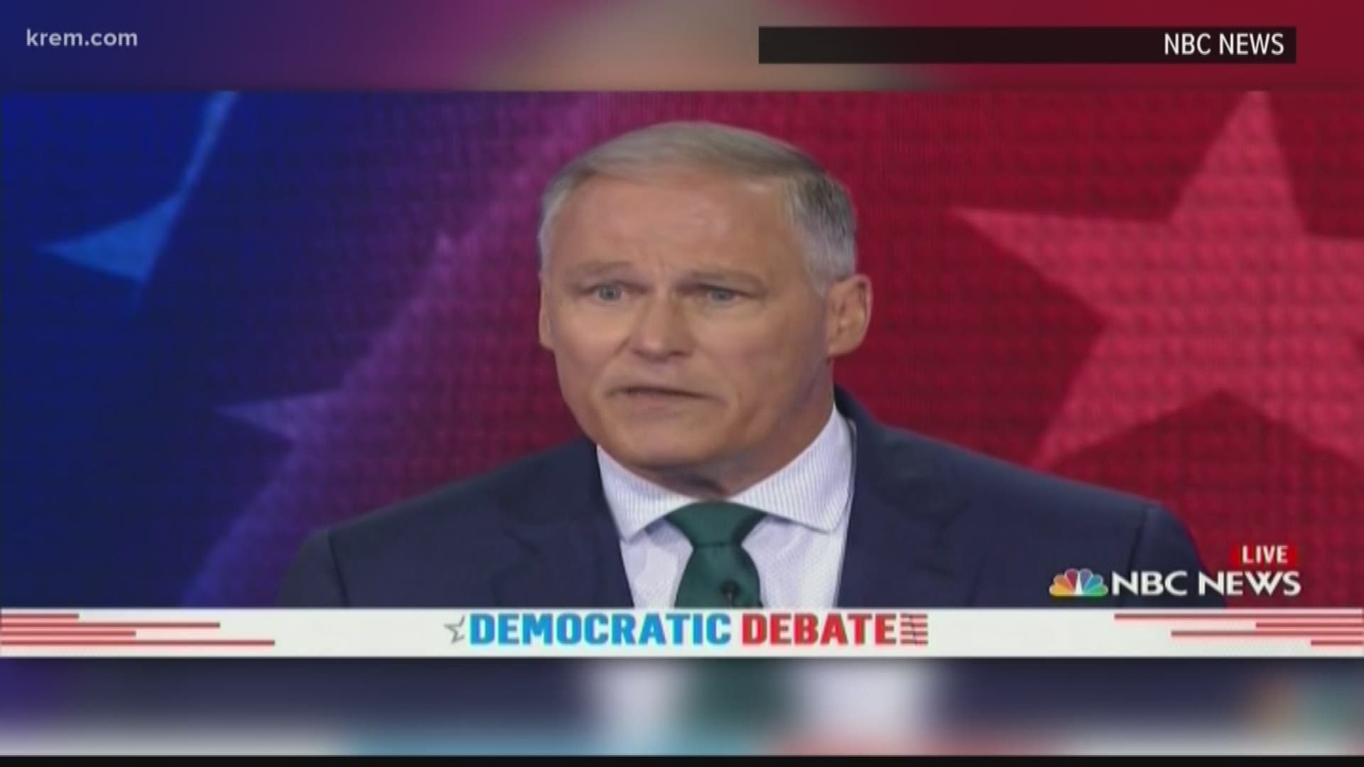 Washington Gov. Jay Inslee was one of ten candidates on the stage vying for the Democratic presidential nomination.