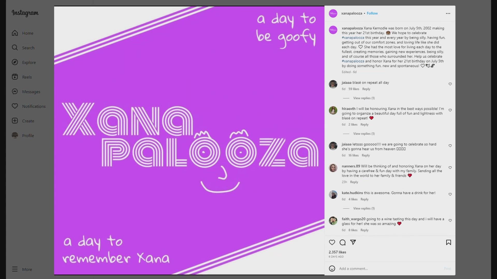 Xanapalooza, July 5th, is a day to celebrate Xana Kernodle on her birthday.