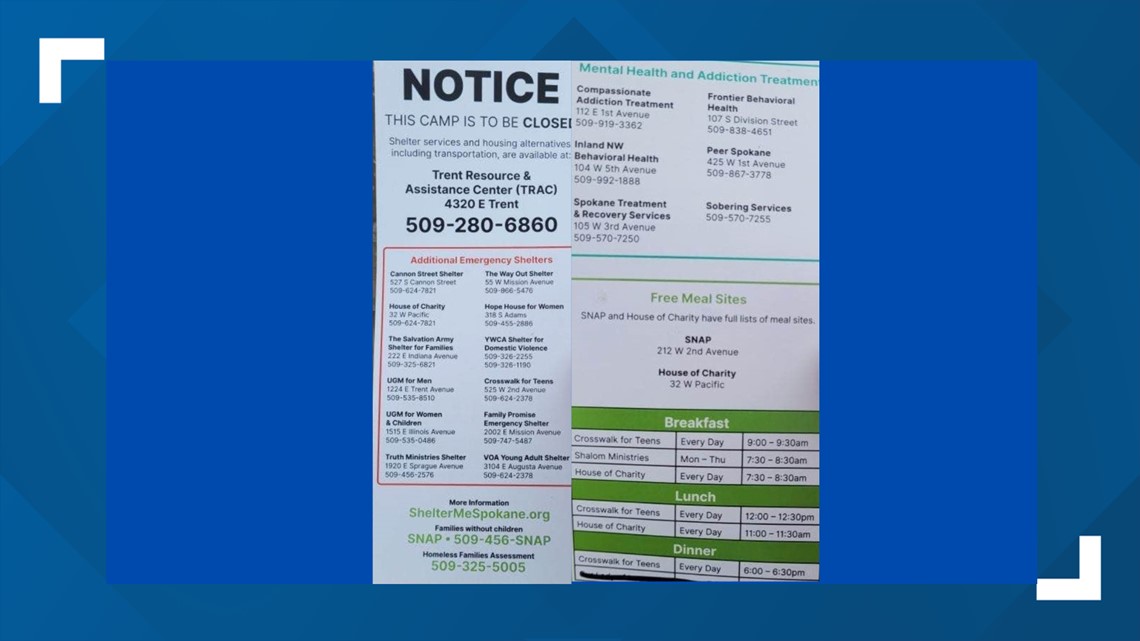 SCSO Hands Out Notices With Intention To Clear I-90 Homeless Camp ...