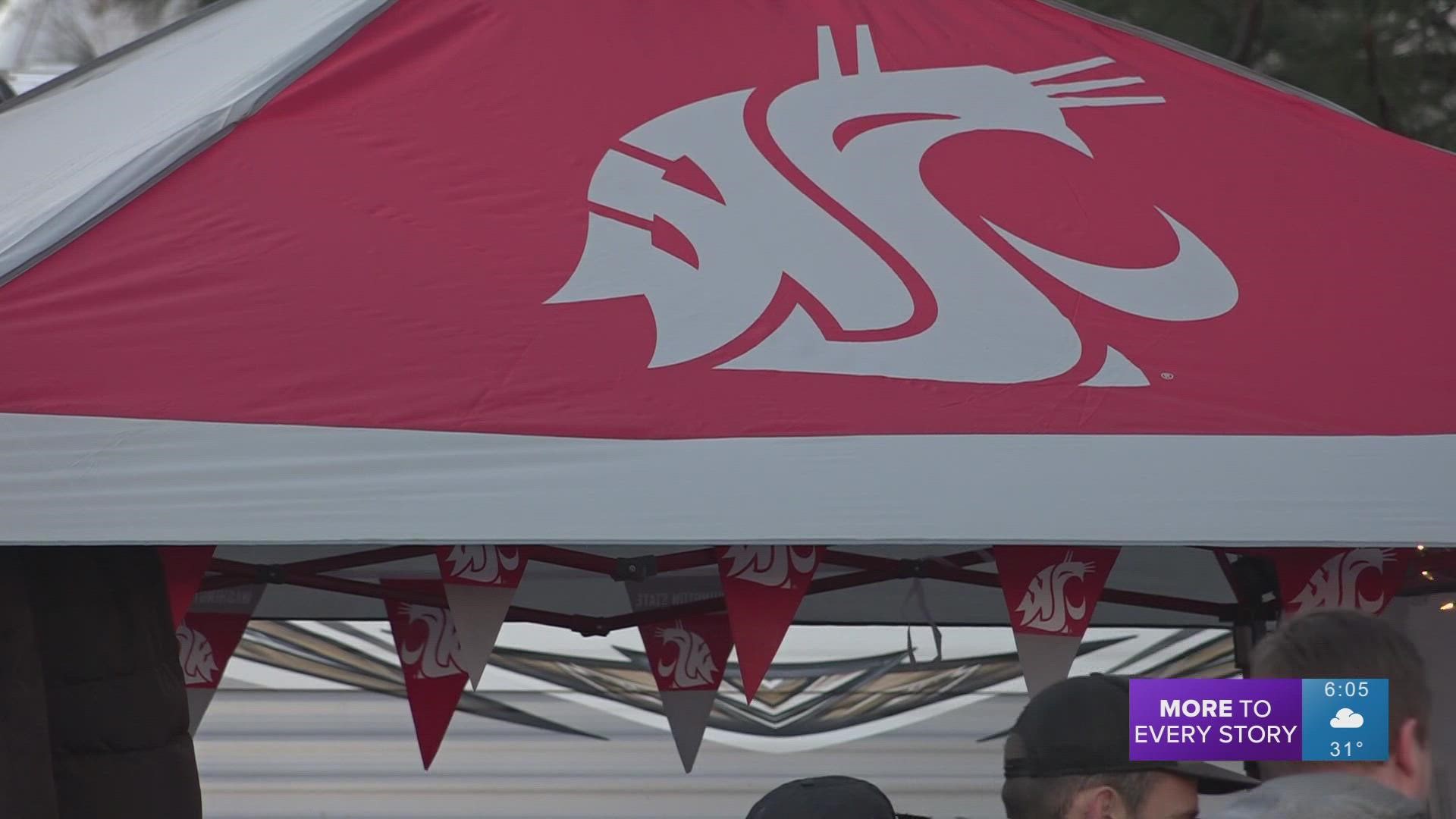 Some Husky fans traveled all the way from Seattle to Martin Stadium in Pullman to catch this year's showdown between WSU and the University of Washington.