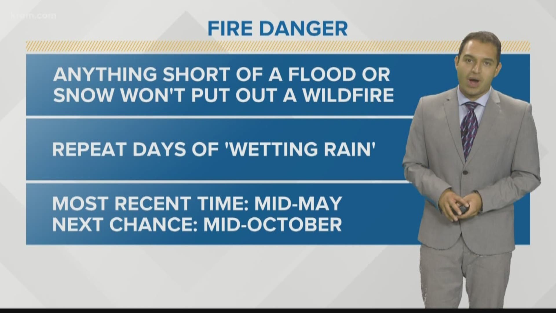 Anything short of flood would not decrease fire danger around the region (8-17-18)