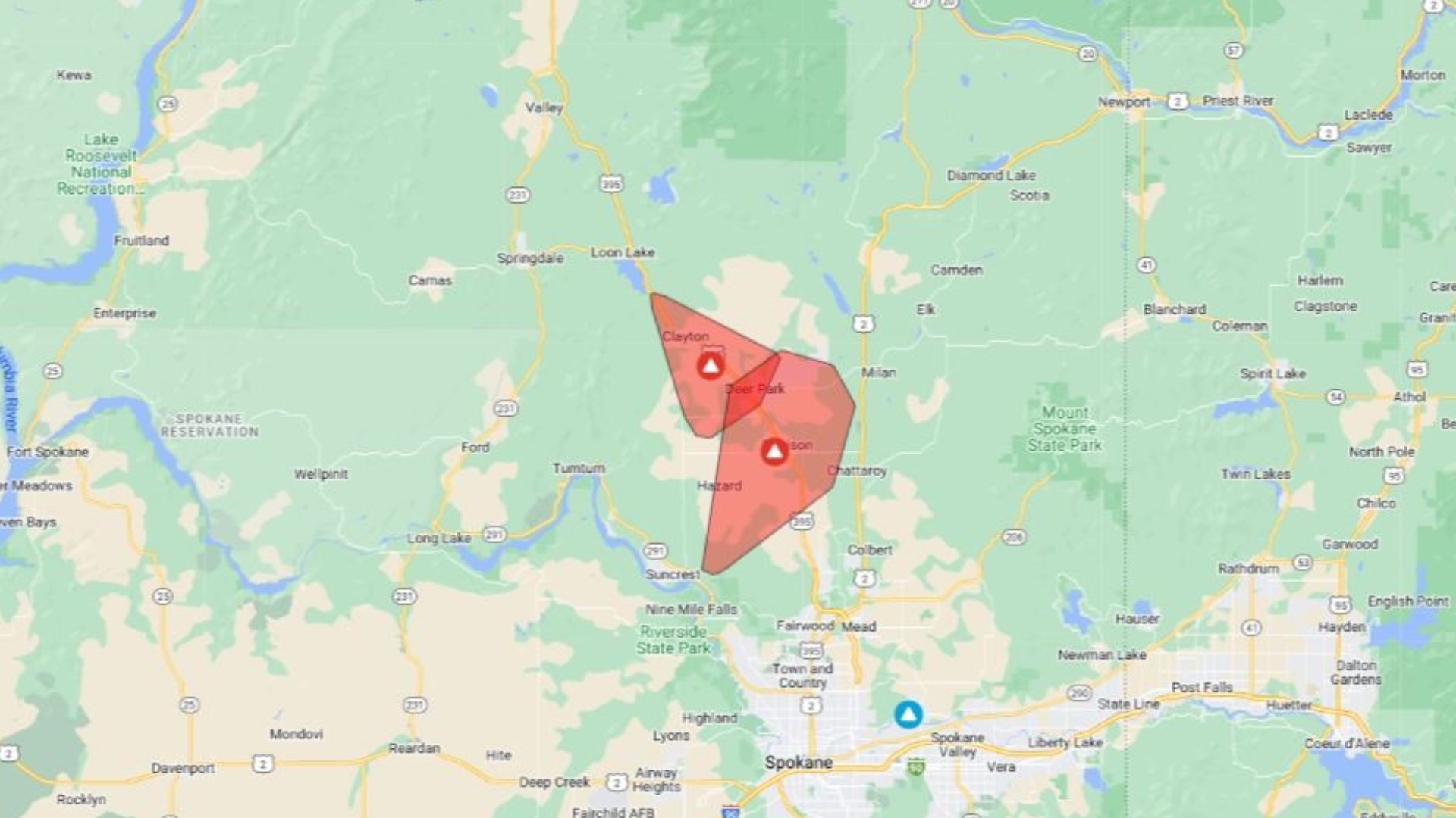 Power outages in Spokane County have been restored