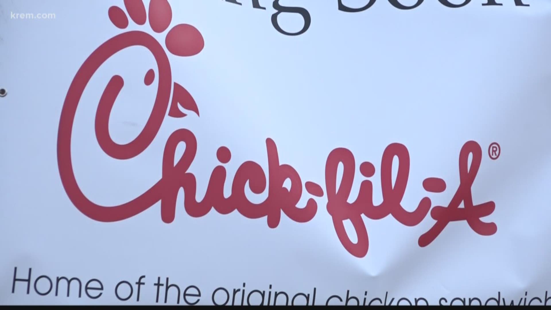 Chick-fil-A might be coming to our neck of the woods. A sign on Government Way reads, "Coming soon," with the Chick-fil-A logo underneath.