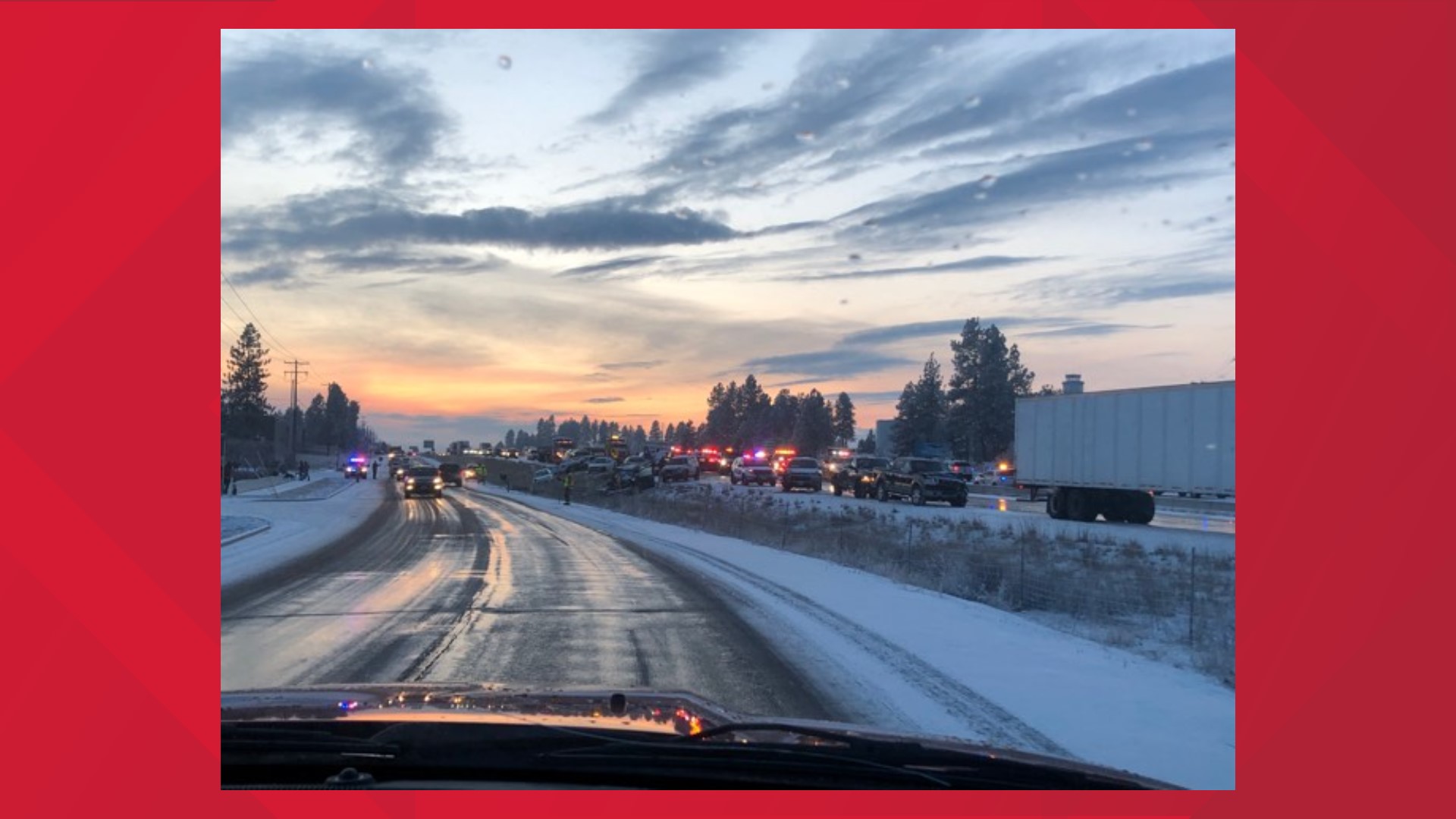 Pileup on I90 in Spokane included 35 crashes on 10mile stretch