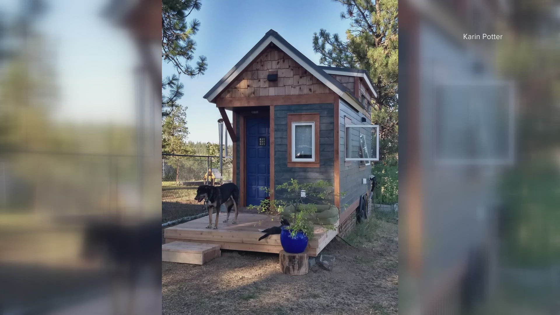 The tiny home was taken from a storage facility at East Francis Avenue off North Napa Street near North Crestline Street.