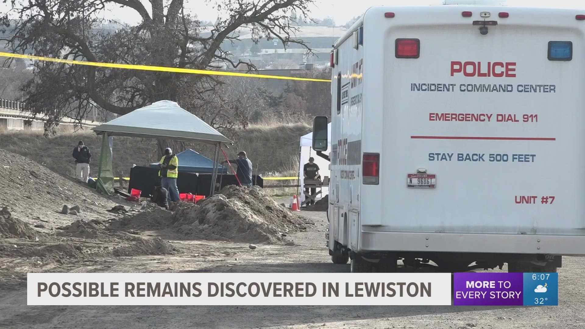 The Lewiston Police Department has confirmed that the remains found in North Lewiston are human.