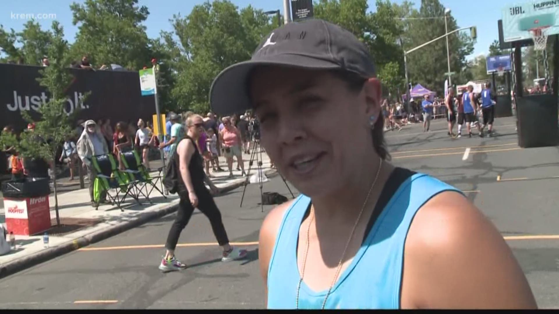 Former WNBA player Shoni Schimmel and her team All Rez beat former Gonzaga player Janelle Bekkering in the Women's Elite final.