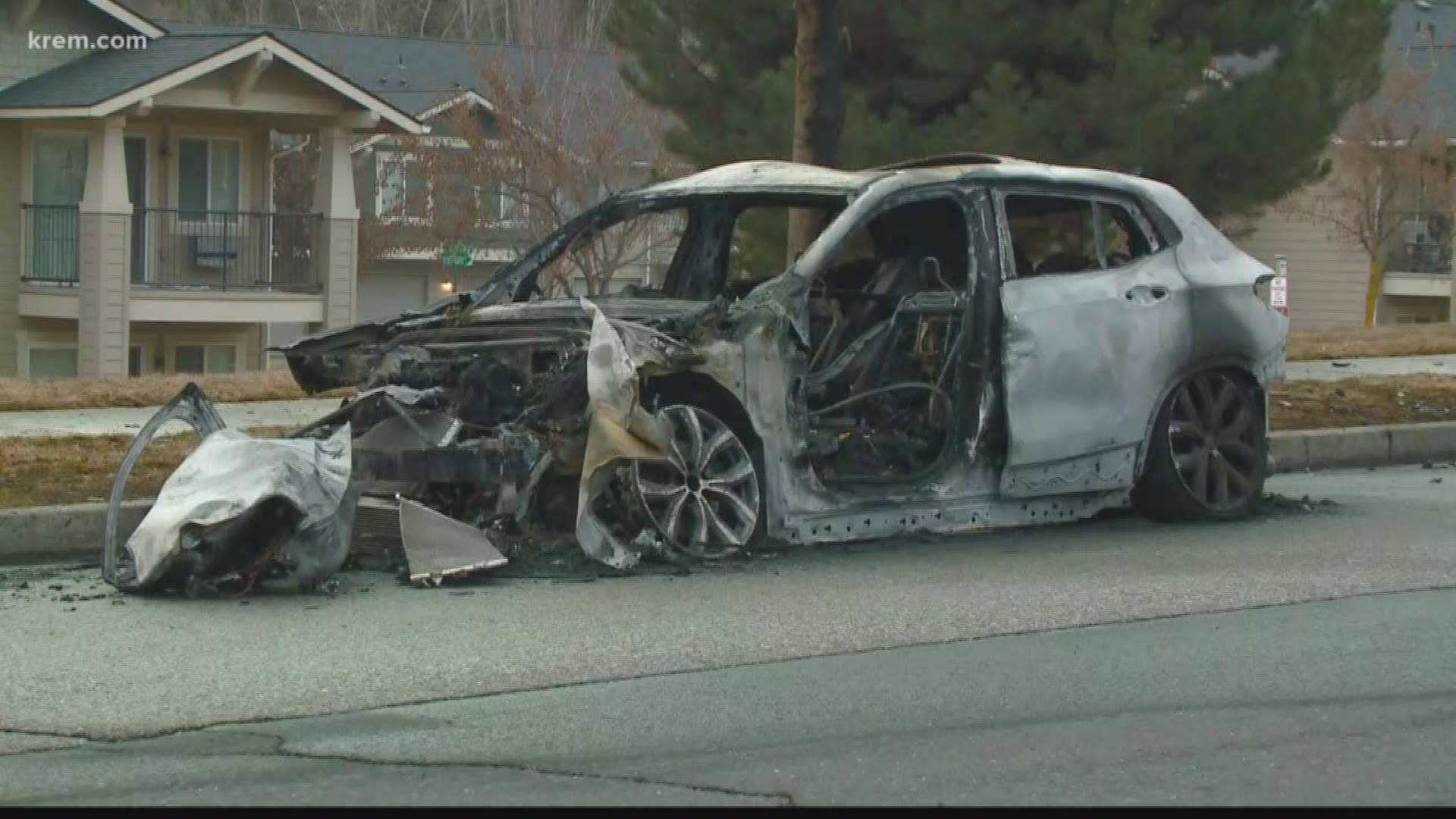 Two unoccupied cars were burned in North Spokane early Wednesday morning. Investigators are looking at the scene for signs of arson.