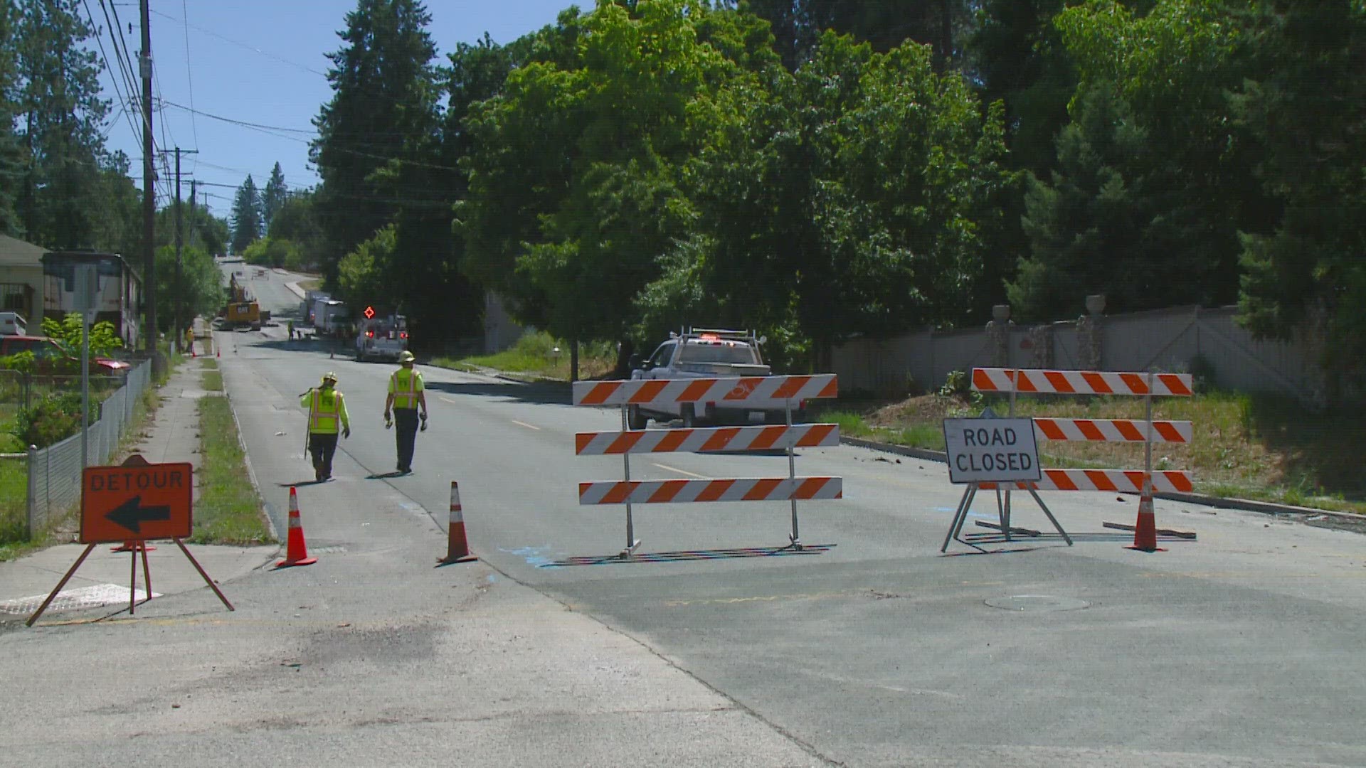 According to Spokane Public Works, the main should be restored by the end of Wednesday. Detours are in place for drivers in the area.