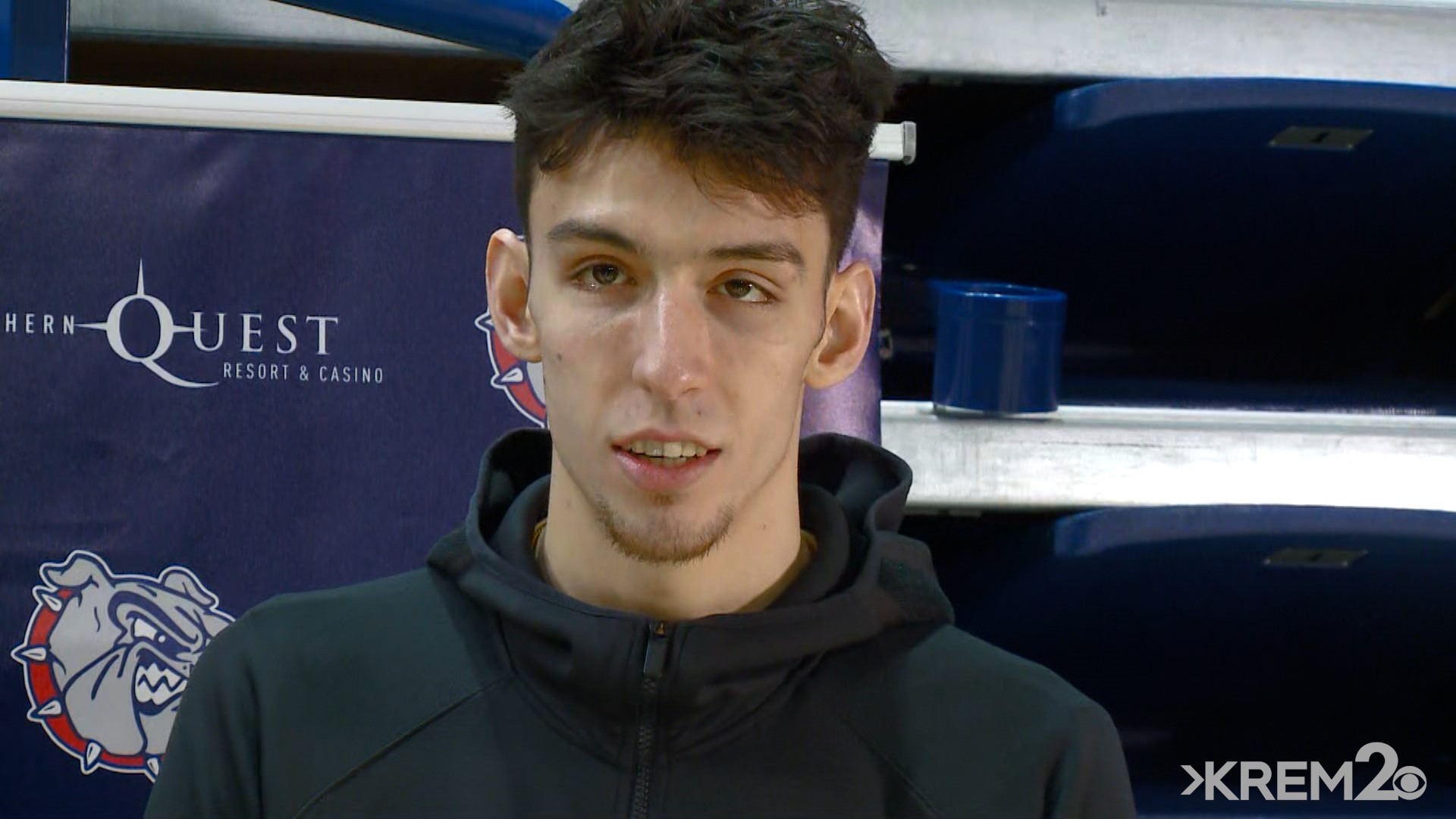 Gonzaga's Chet Holmgren talks about heading to the NCAA Tournament as the Zags were named the top overall seed on Selection Sunday.