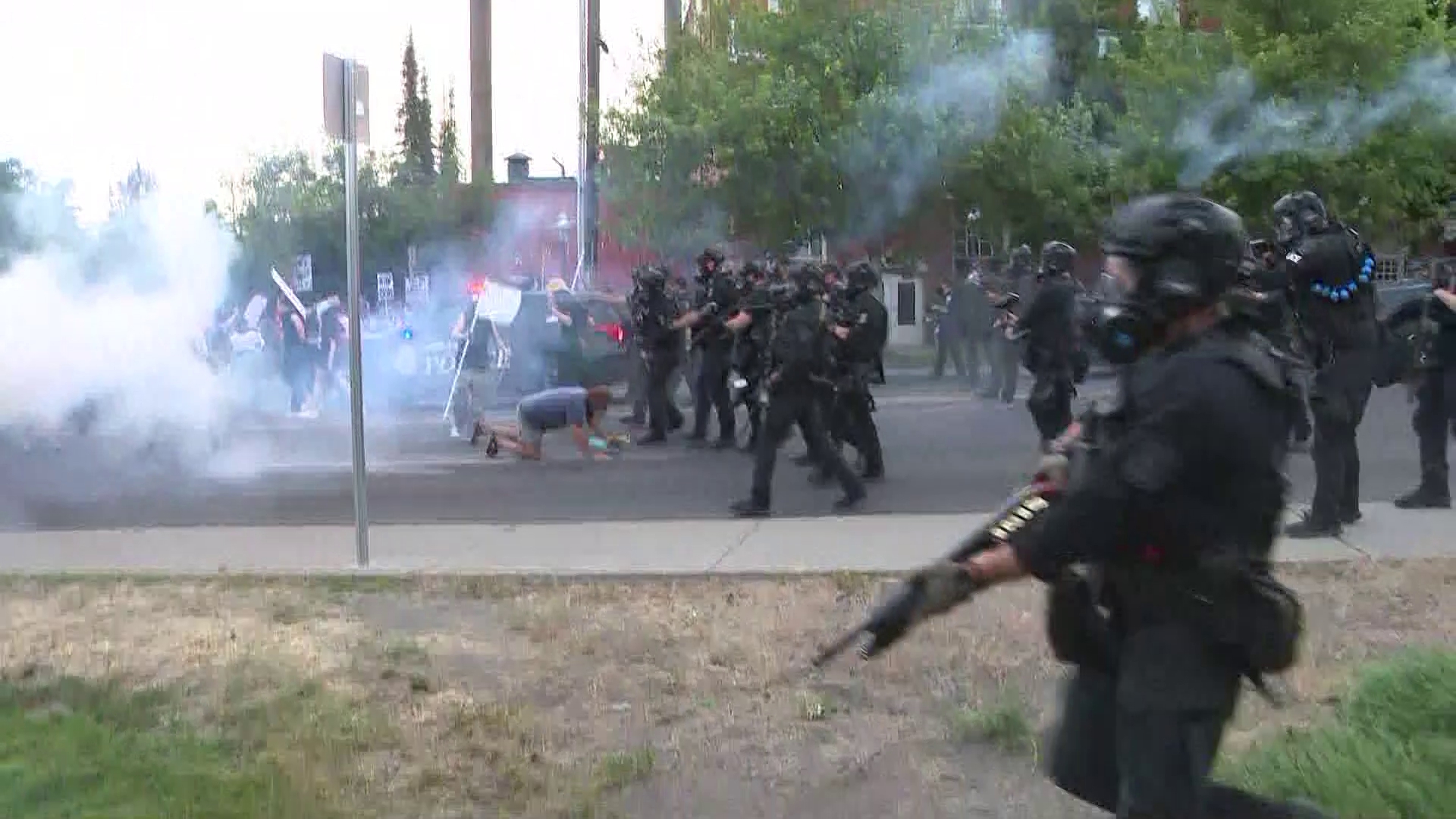 Spokane Police deploy gas at ICE protest