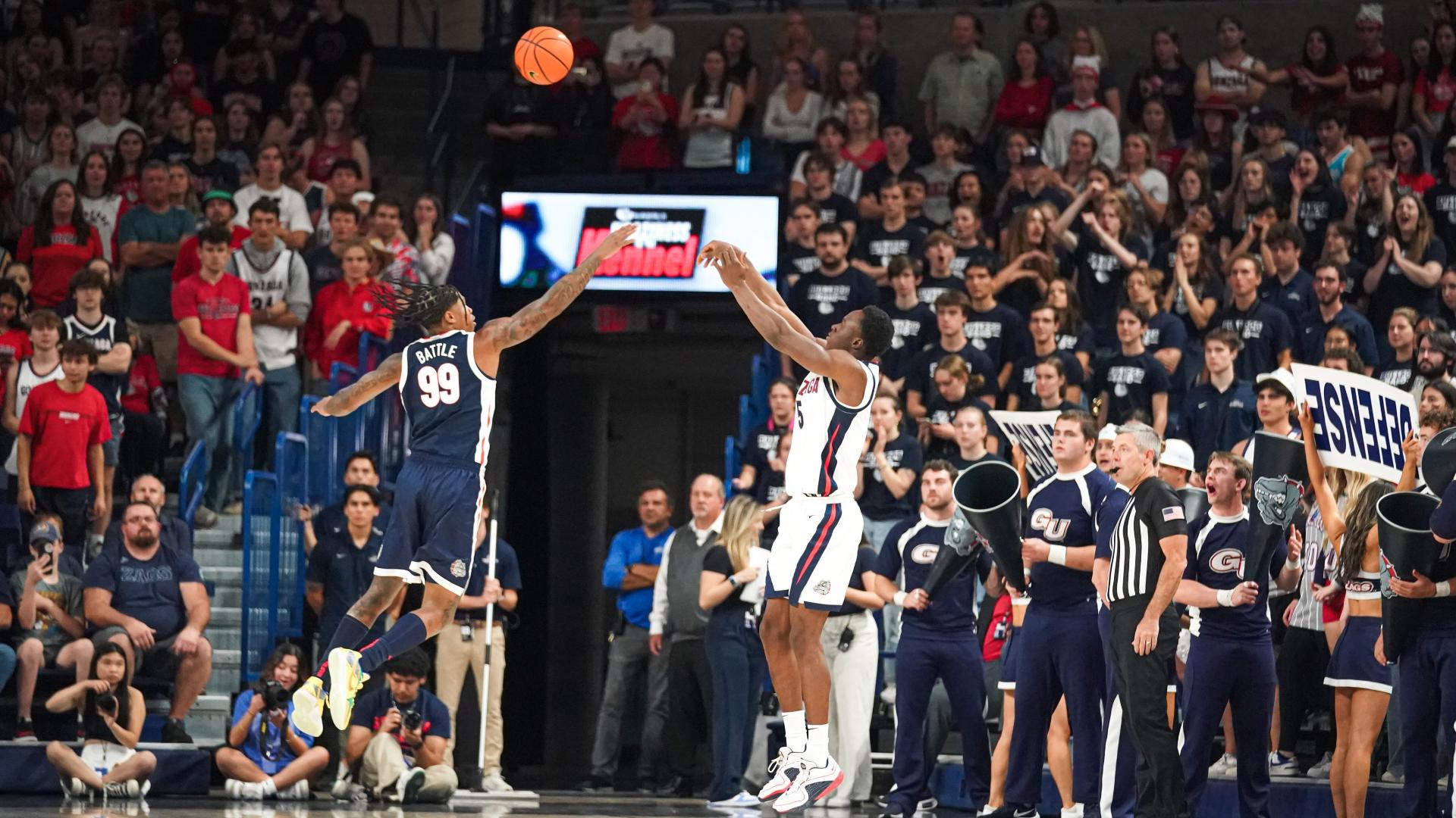 Emmanuel Innocenti buried a game winning three to end a highly competitive scrimmage.