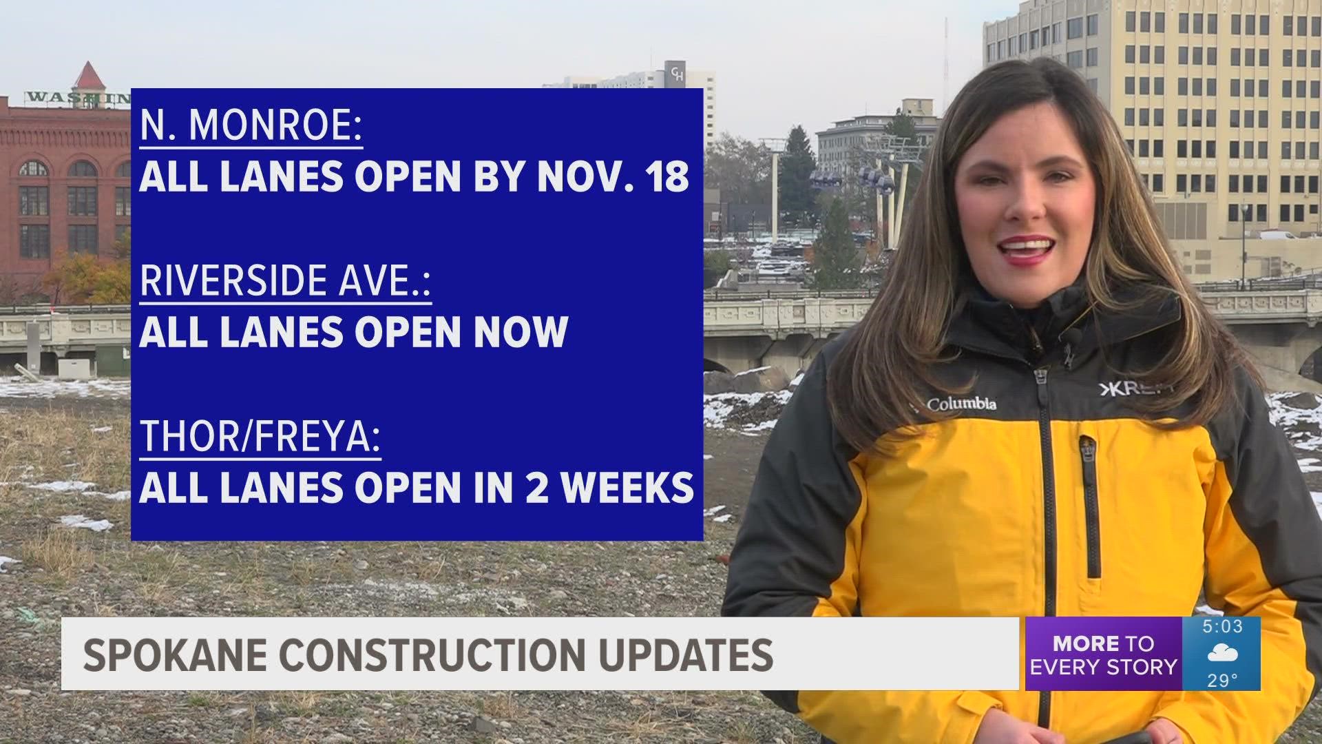 Some of Spokane's major road construction projects are almost done!