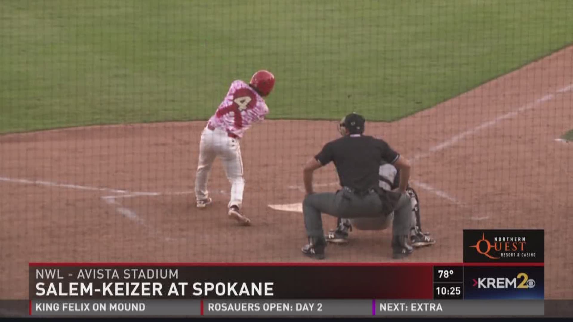 The Spokane Indians exploded for six runs in the 4th inning to beat Salem-Keizer, 8-4, Saturday night.