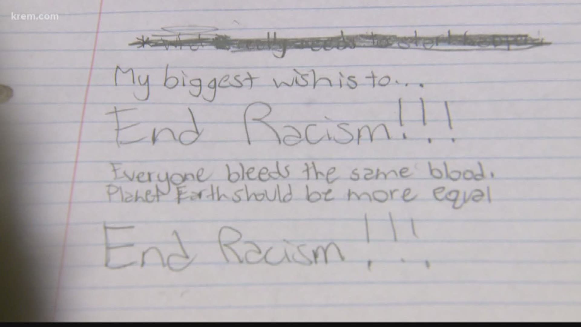 Young boy wishes to end racism for Christmas