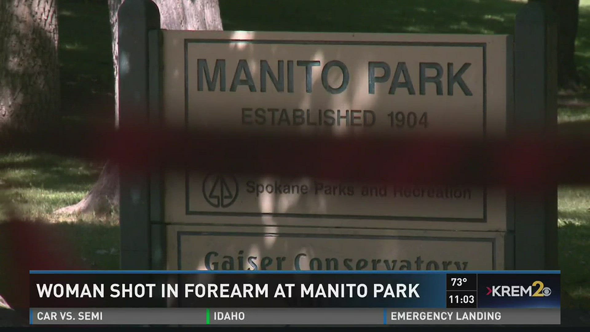 It was quite a frantic scene earlier today at Manito Park. Dozens of people were evacuated after a police a woman was shot. All of this happened in the middle of the day when dozens of families were inside the park.