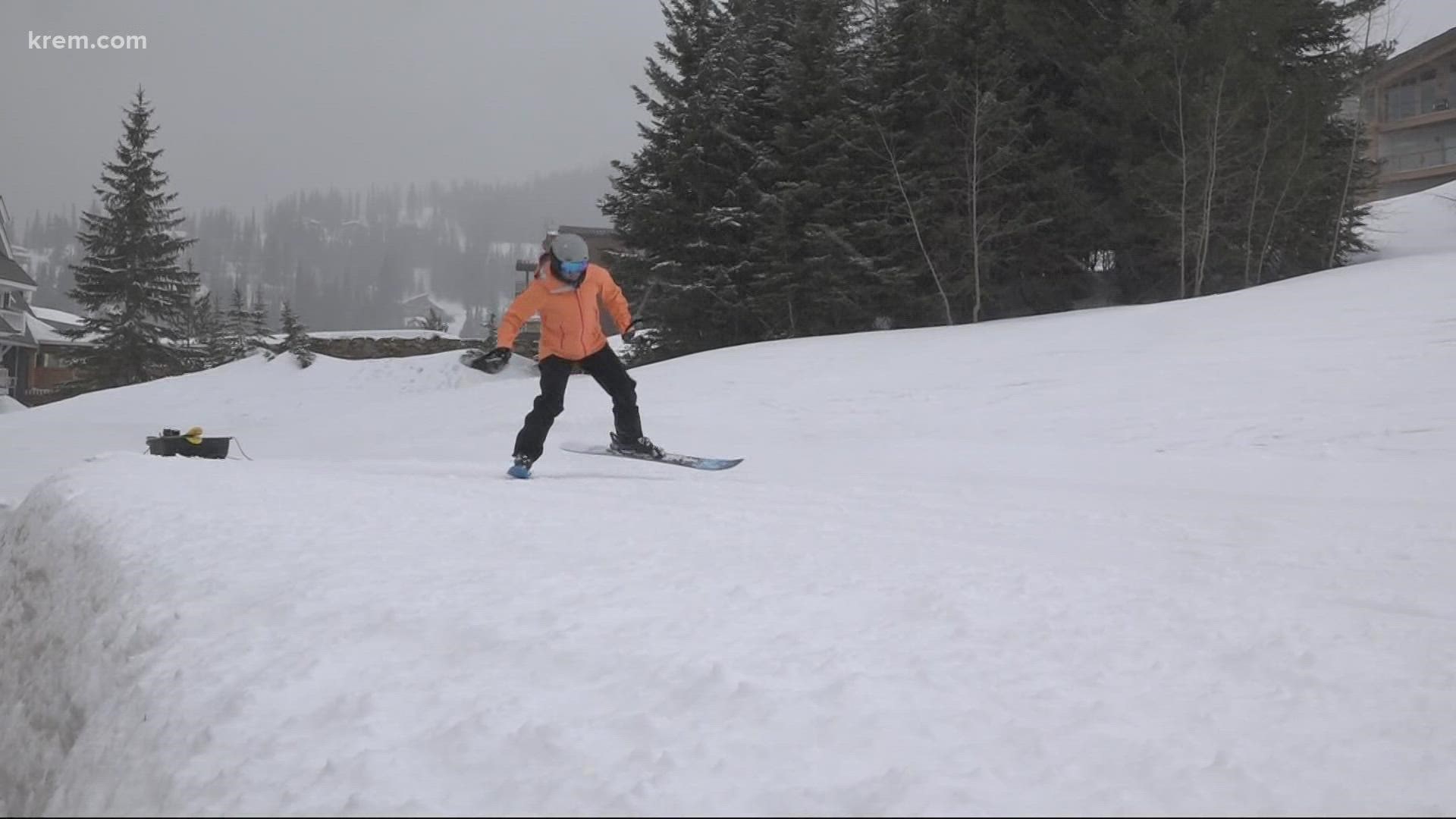 Skiers were greeted with fresh powder for the last day of Schweitzer's ski season