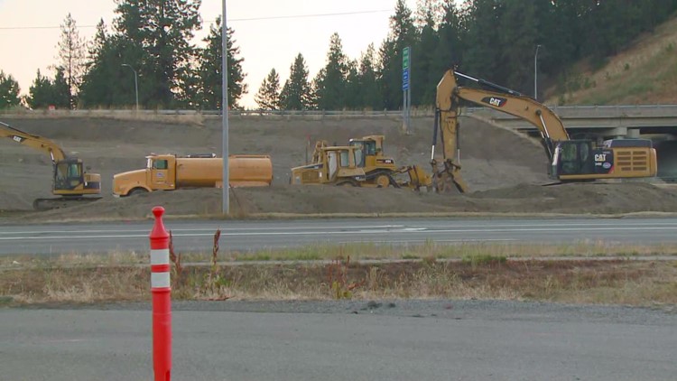 Idaho governor visits Post Falls as construction gets underway on I-90 interchange