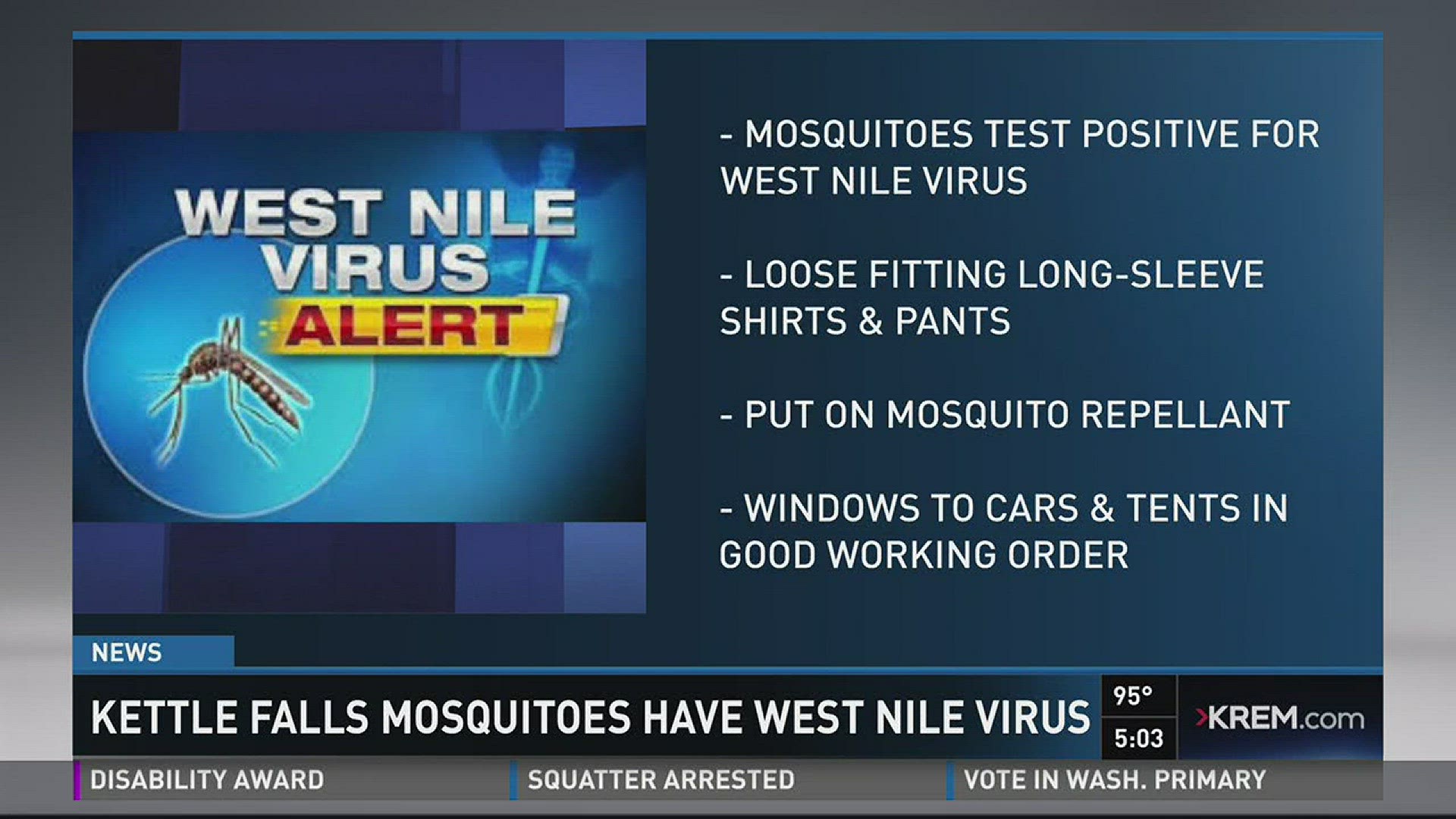 Mosquitos at Lake Roosevelt test positive for West Nile virus