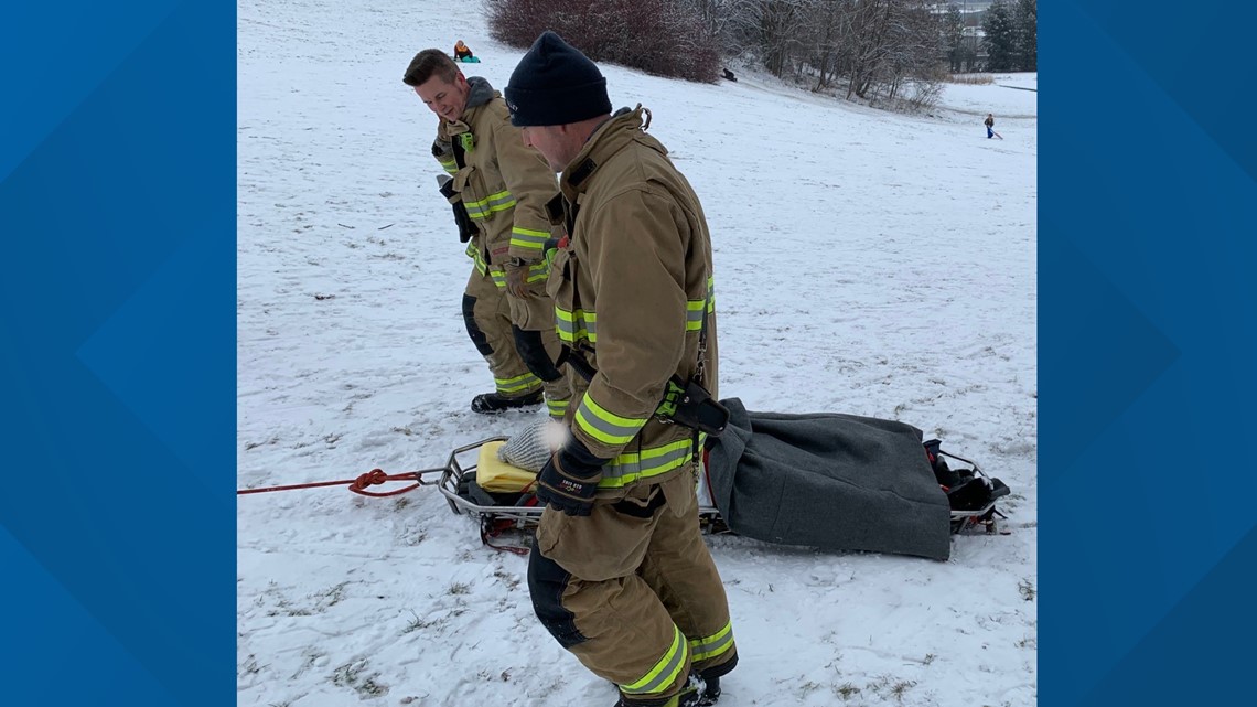 Spokane Valley woman crashes into a tree, breaks leg while sledding