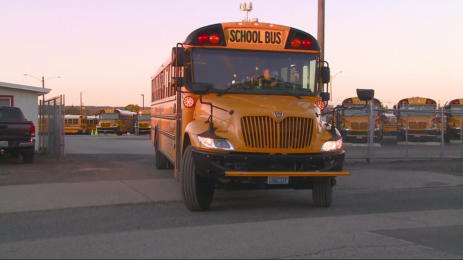 Parents with kids who start at a bus stop on the South Hill said they got a notification that the bus would be an hour and 40 minutes late on Tuesday morning.