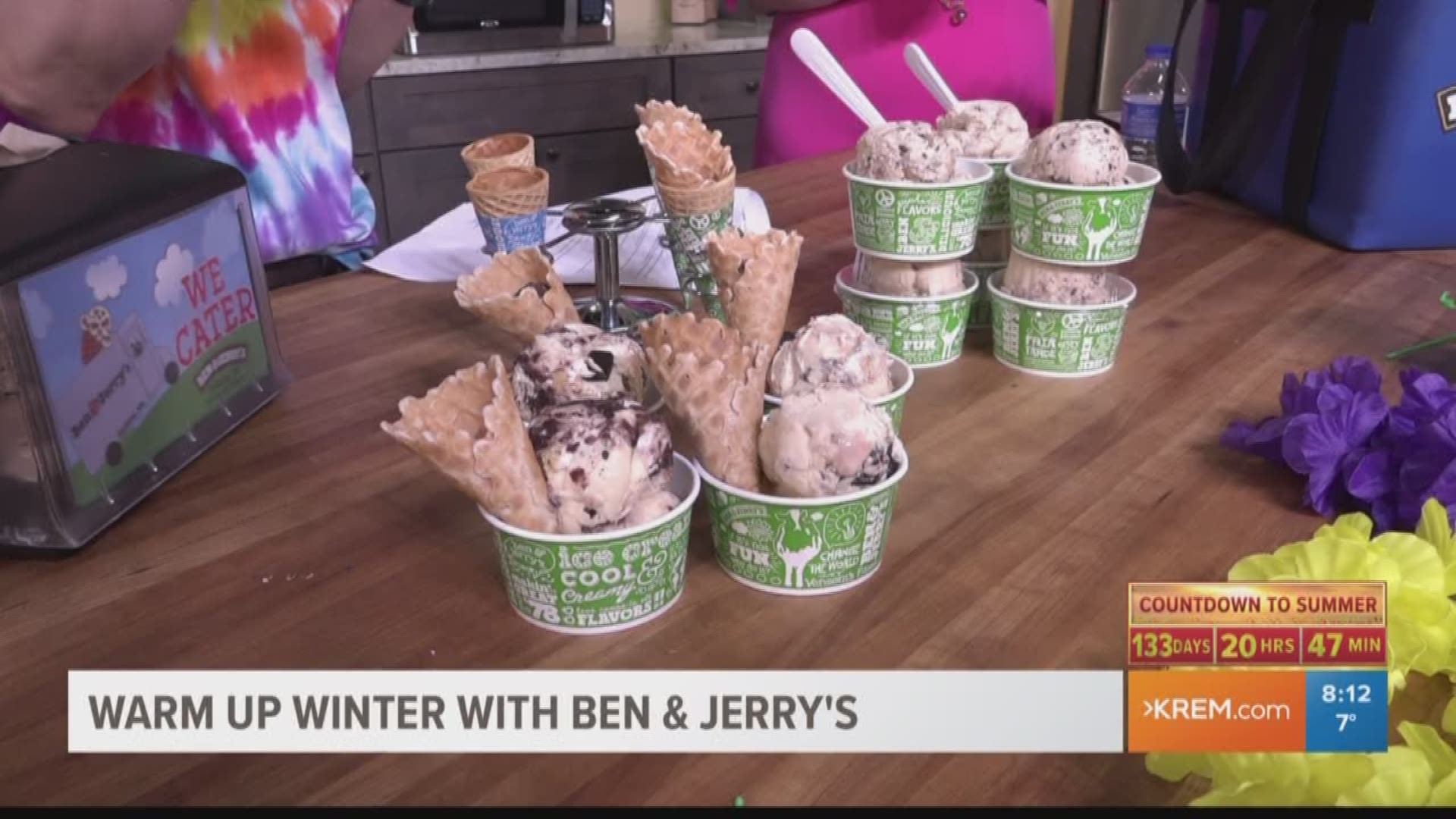 Kari Connor from Ben & Jerry's brought some delicious ice cream to help KREM's Brittany Bailey and Jen York get in the spirit of summer.