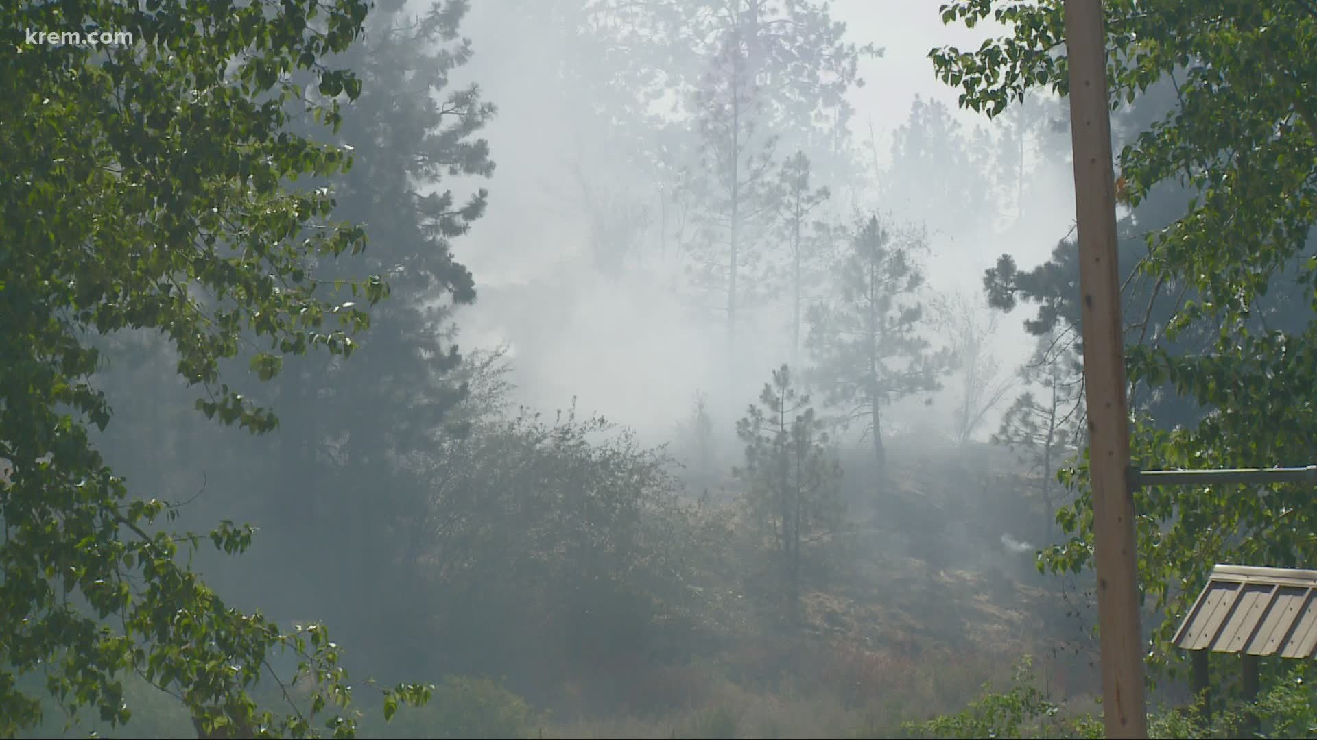 Fire crews responded to a one-acre brush fire that shut down Appleway Avenue.
