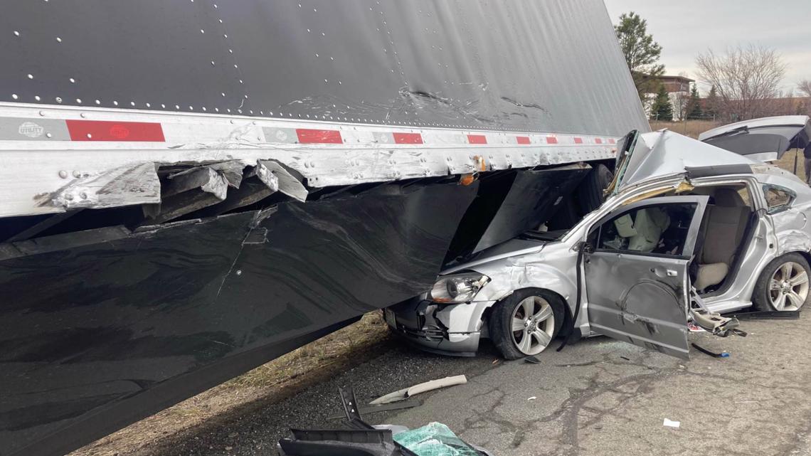 EB I-90 reopens near Liberty Lake due to serious crash with semi | krem.com