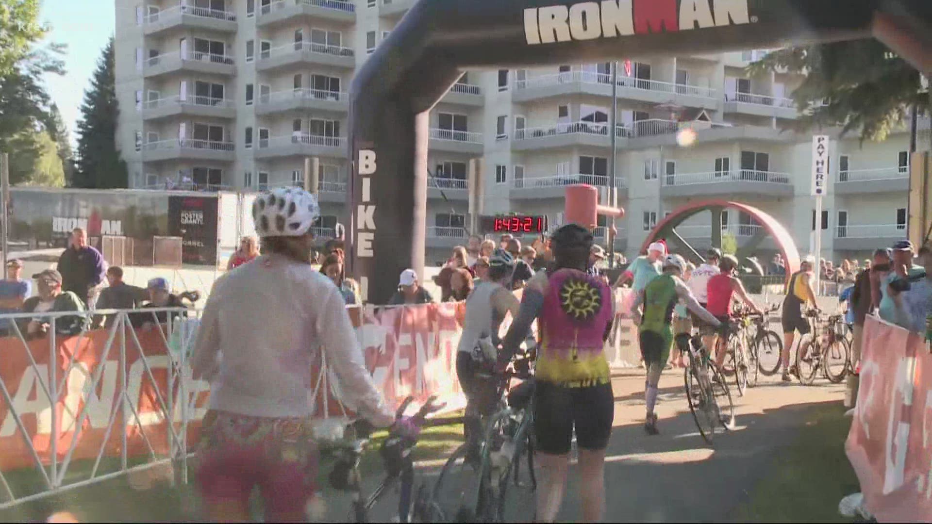 The full distance Ironman, last held in Coeur d'Alene in 2017, includes a 2.4-mile swim, a 112-mile bike ride and a 26.2-mile run.