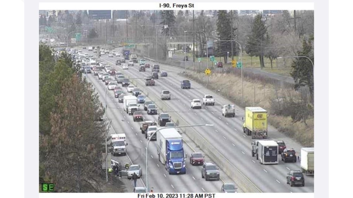 Collision blocking eastbound I-90 at Freya Street interchange cleared ...