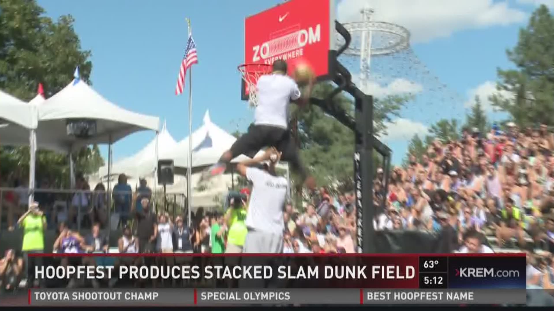 Kevin Kemp, who travels the world as a professional dunker, captures the 2016 Hoopfest Slam Dunk championship after his stellar weekend.