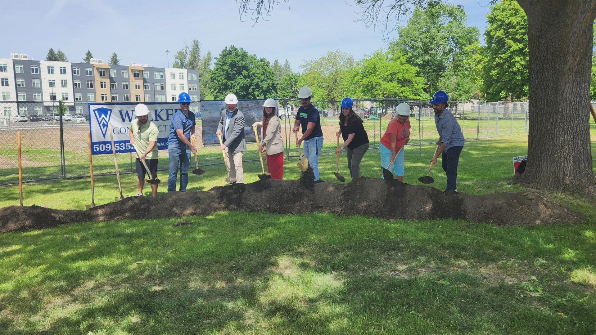 The City of Cheney had a groundbreaking ceremony for the new Aquatics center that is replacing its existing pool facility.