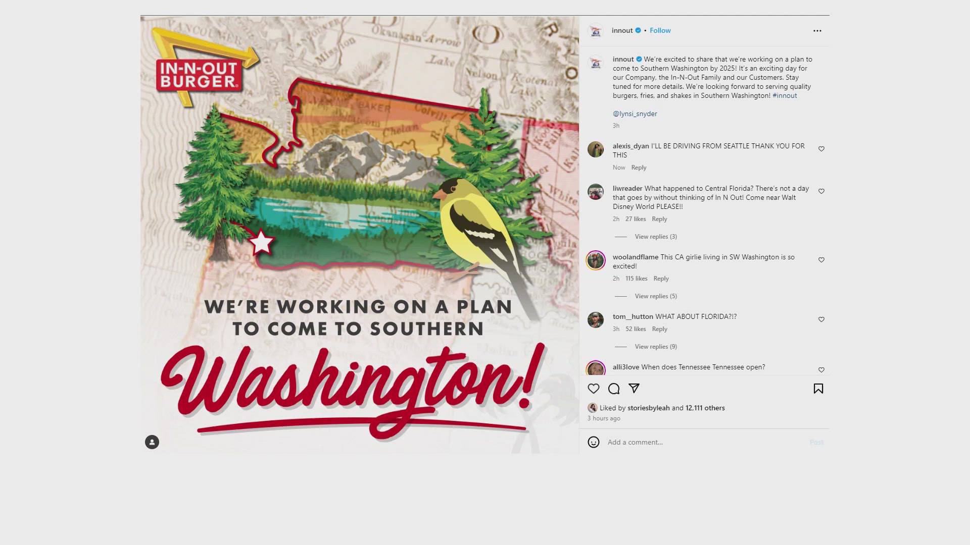 If everything goes as planned, Washington will be home to two of the famous burger joints in Ridgefield and Vancouver.