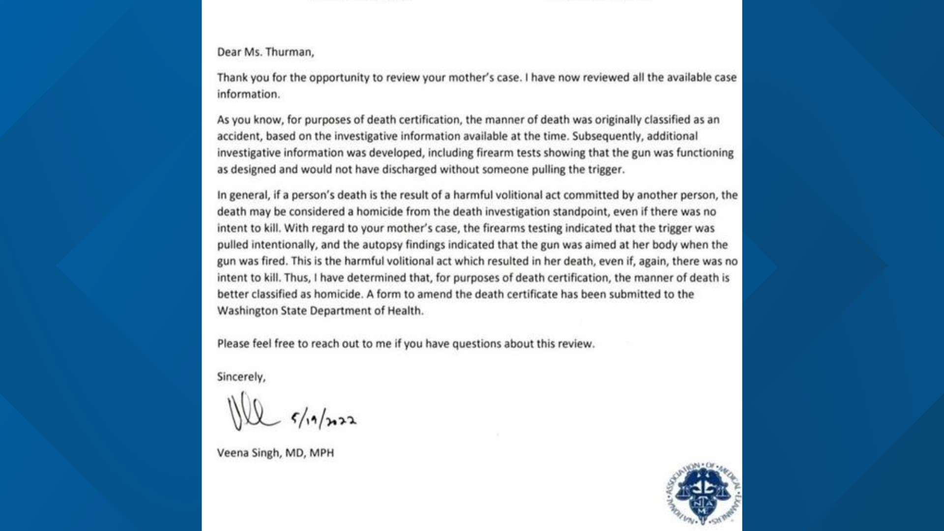 New details suggest Brenda Thurman's death was a homicide